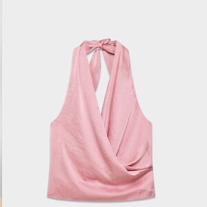 Aritzia Pink Halter Blouse